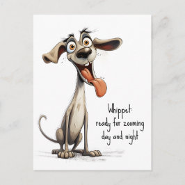 Med egen text, 🐶galen 🤪 whippet vykort