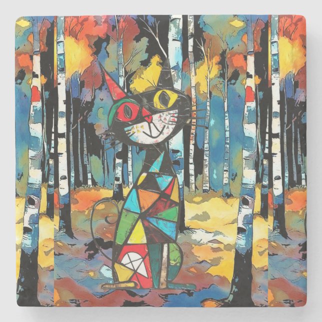 Med en Abstrakt Kinda Day Stenunderlägg (Framsidan)