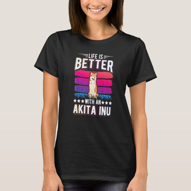 Med En Akita Inu T Shirt (Framsida)