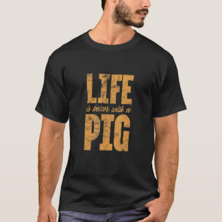 Med en gris grisar ägare bonde vintage t shirt
