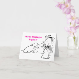 Med en Gris-nic Picnic Funny Gris-Tecknad Kort