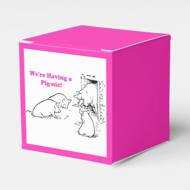 Med en Gris-nic Picnic Funny Gris-Tecknad Presentaskar (Framsidan Sidan)