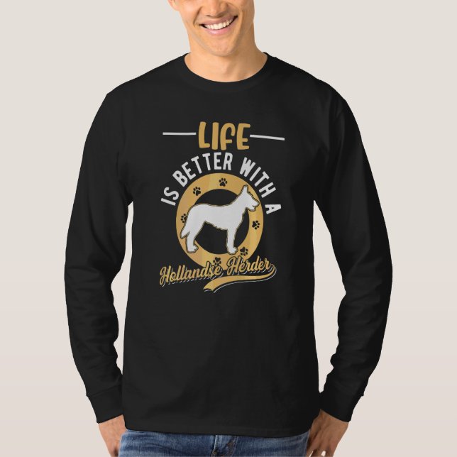 Med en holländsk herdehund t shirt (Framsida)