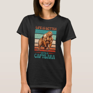 Med en kapybara fitness kroppsbyggare t shirt