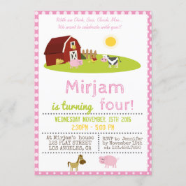 MED EN OINK, BAA, CLUCK, MOO FARM-FÖDELSEDAGSFEST INBJUDNINGAR