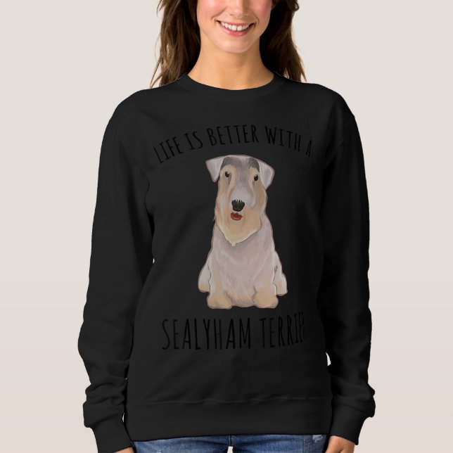 Med en Sealyham Terrier Hund T Shirt (Framsida)