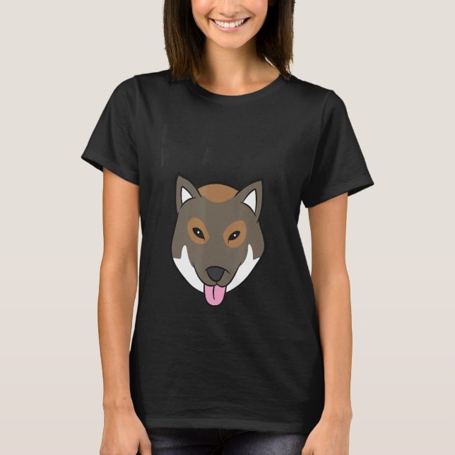 Med en Shikoku Cute Shikoku Inu-Hund T Shirt (Framsida)