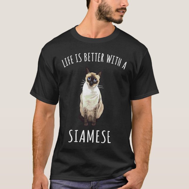 Med en siamesisk katt t shirt (Framsida)