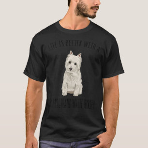 Med en Väster Highland White Terrier-Hund T Shirt