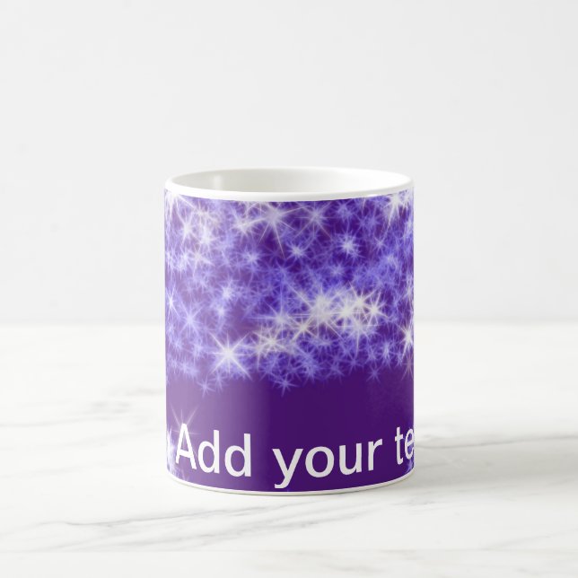Med enkla lila glitter gnistra-stjärnor lägger du  kaffemugg (Center)