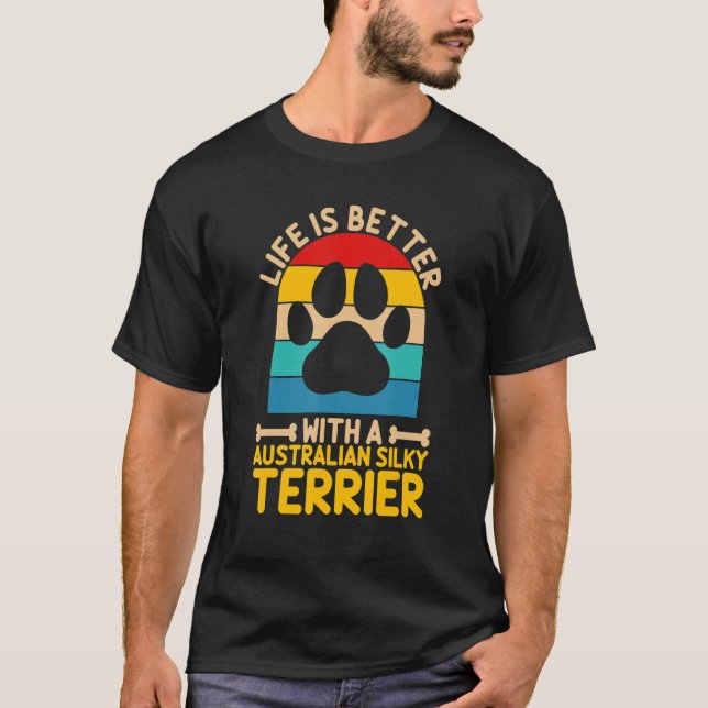 med ett australiskt silky-skräcker t shirt (Framsida)