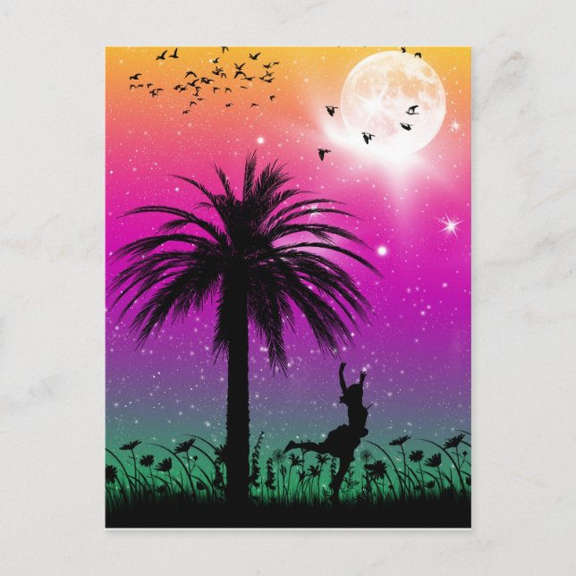 Med fågelvykort vykort (Framsida)