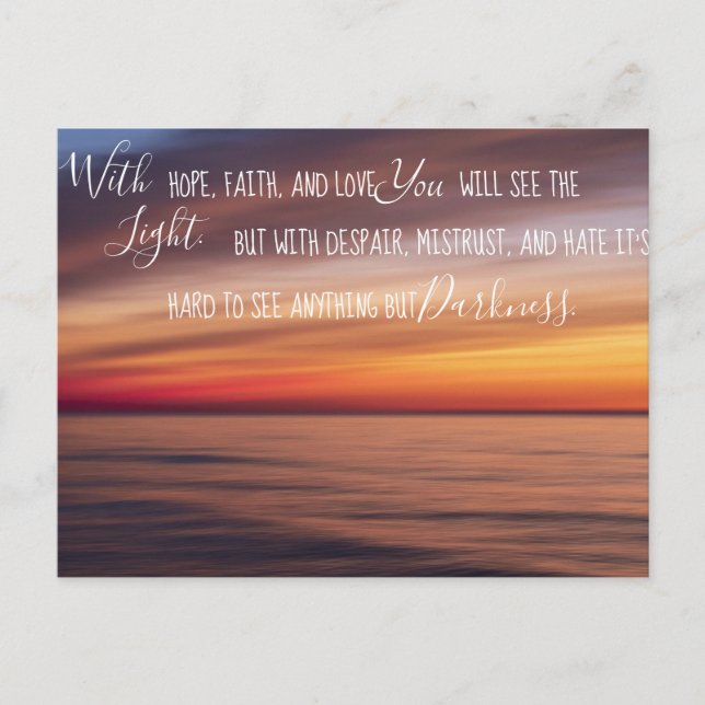 Med Faith Hope och Kärlek inspirationskort Vykort (Framsida)