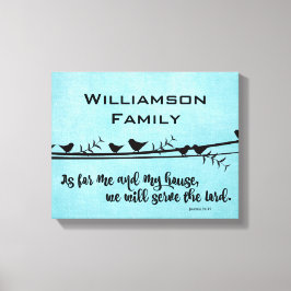 Med Familj Namn; som jag och min kammare, bibelver Canvastryck