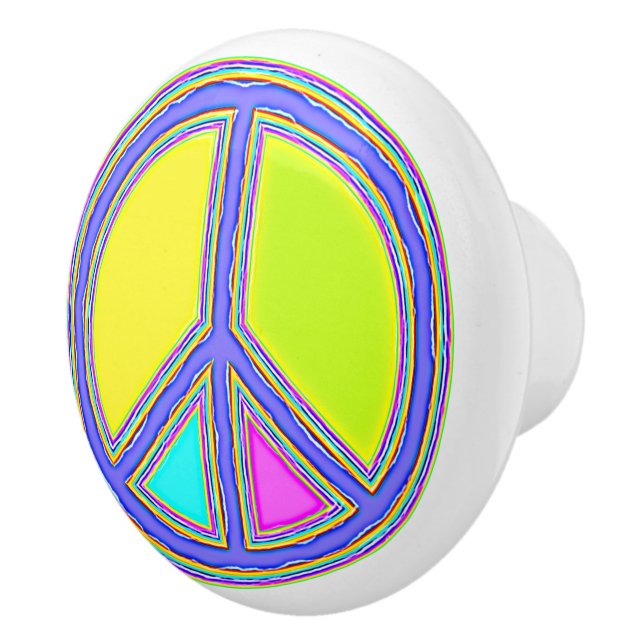 Med färger fylld PEACE-tecken 1 Knopp (Höger)