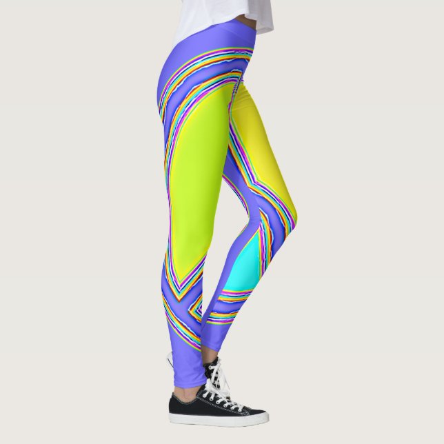 Med färger fylld PEACE-tecken 1 Leggings (Höger)