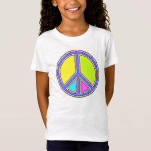 Med färger fylld PEACE-tecken 1 T Shirt