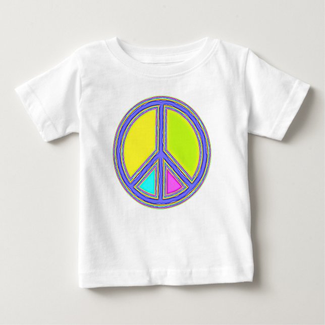 Med färger fylld PEACE-tecken 1 T Shirt (Framsida)