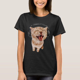 Med Flickor Katt Högtalare Meme T Shirt