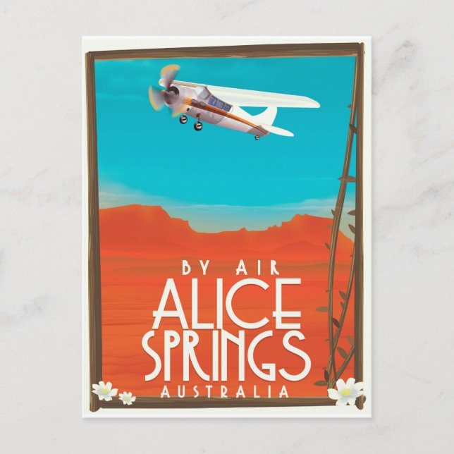 Med flyg - Alice Springs Australien Vykort (Framsida)