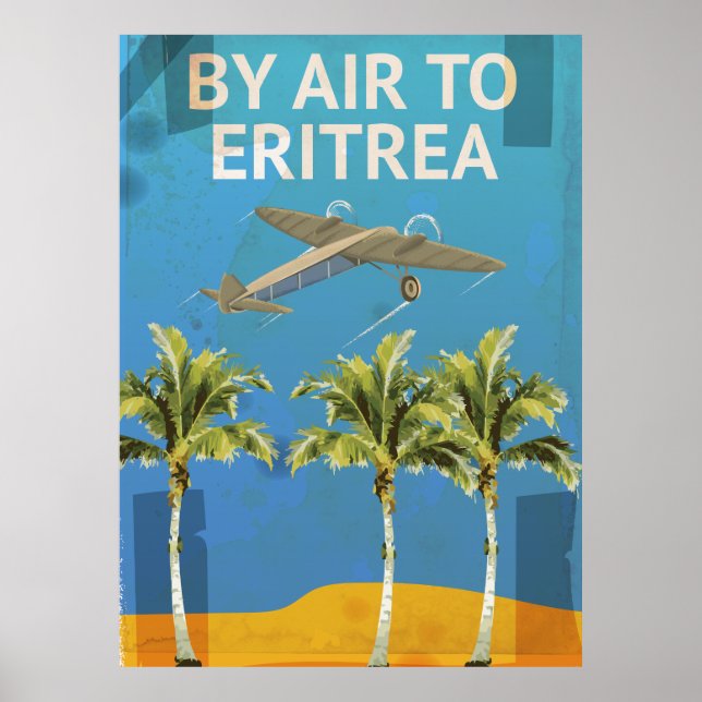 Med flyg till Eritrea Vintage-resaffisch Poster (Framsidan)