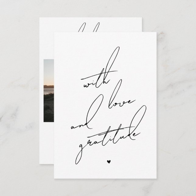 Med förhandsutskrivet meddelande om Kärlek och tac (Fram/baksida)