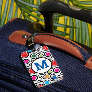 Med första Mönster med Picklebollar Luggage Tag Bagagebricka