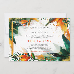 Med foto Birds of Paradise Bliss Inbjudningar