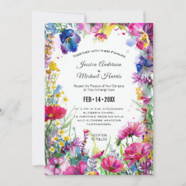 Med foto, blå skuggblommor inbjudningar