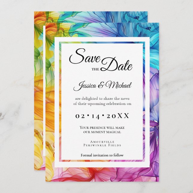 Med foto Etheral Bloom Spara Datumet (Fram/baksida)