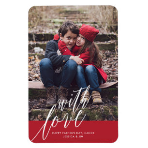 Med foto Kärlek Fars dag Magnet