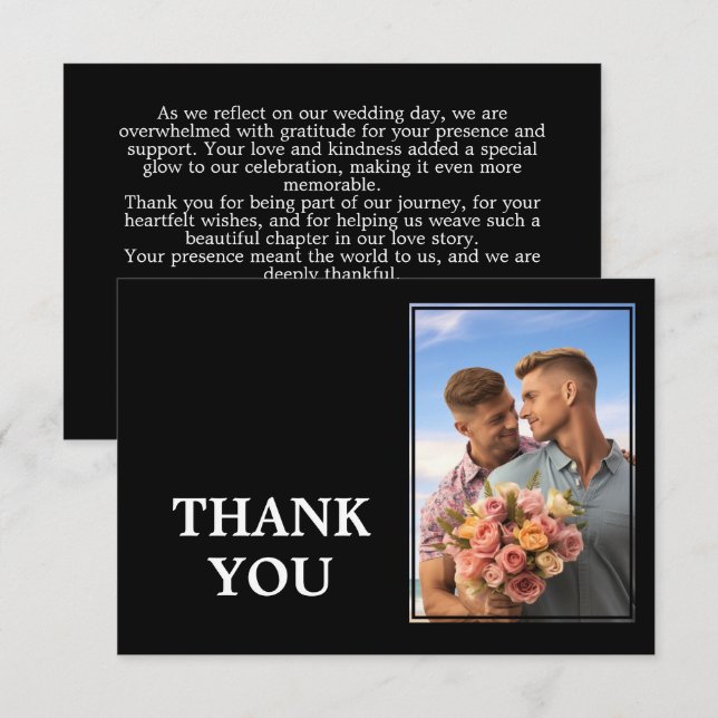 🌈 med foto-LGBTQ Einternal Unity bröllop Tack Kort (Fram/baksida)