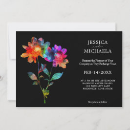 🌈 Med foto Petals & Pride Inbjudningar