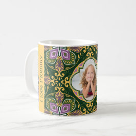 Med foto / text Olivgröna och lavendel Azulejos Ka Kaffemugg