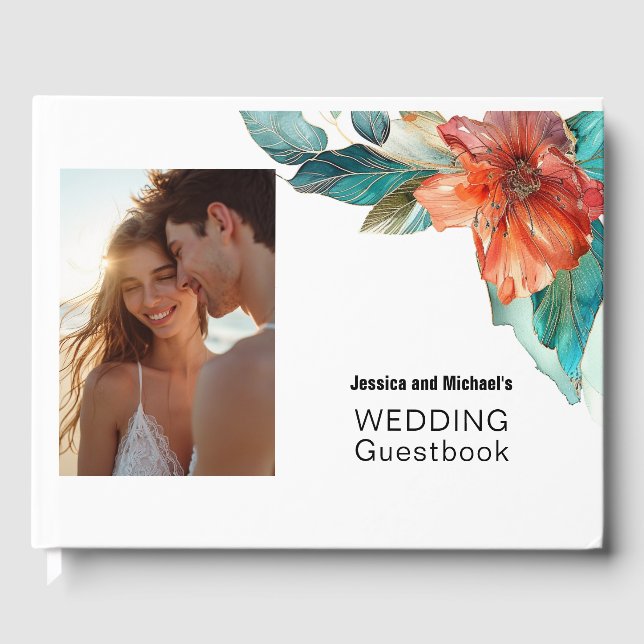 Med fotobedövning av Hibiscus Sergranat Paradise Gästböcker (Framsida)