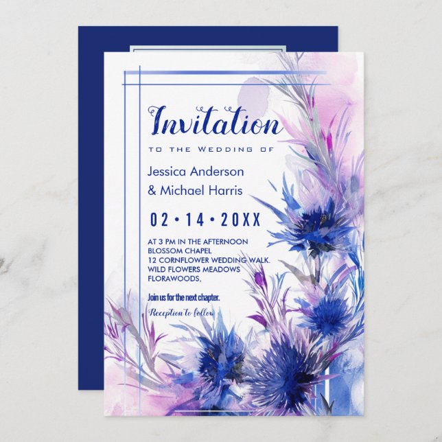 Med fotofärgåterverifikationer inbjudningar (Fram/baksida)