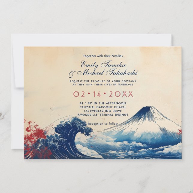 Med fotojaponesque Harmony med Fuji Inbjudningar (Framsida)