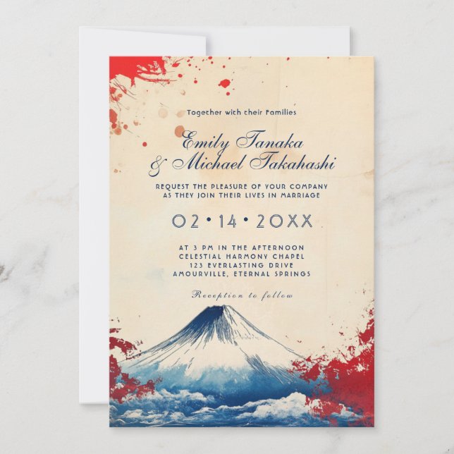 Med fotojaponesque Harmony med Fuji Inbjudningar (Framsida)