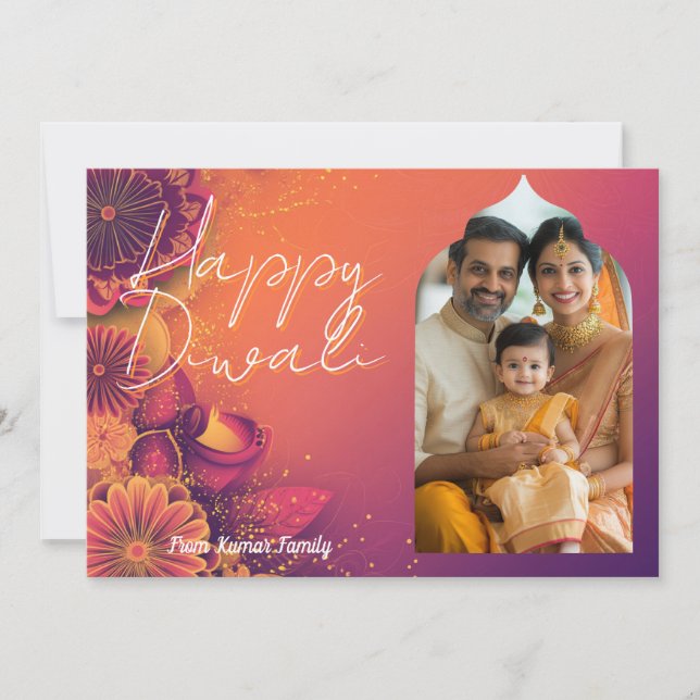 Med fotot och anpassningsbar-festivalkort inbjudningar (Framsida)