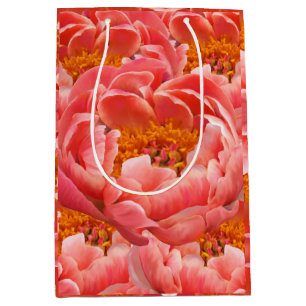 Med Gift Bag Coral Peonies