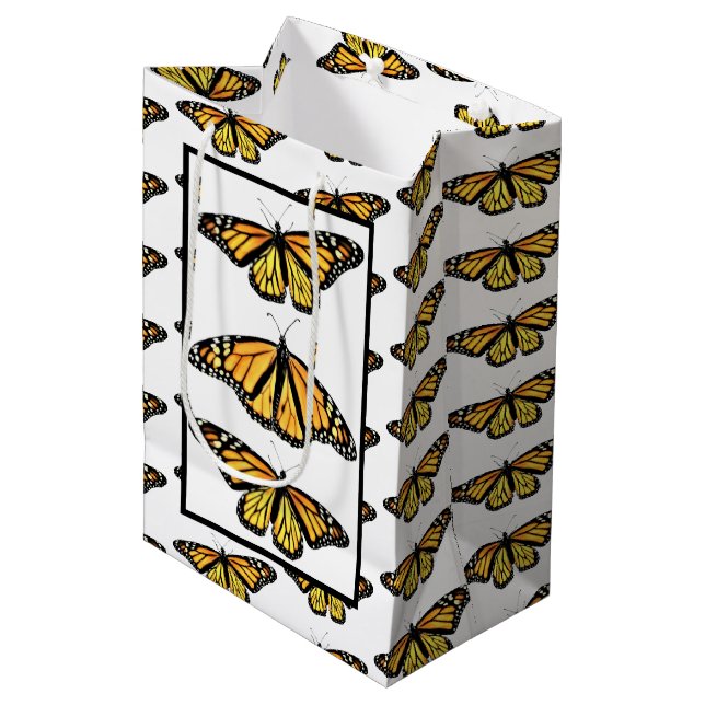 Med Gift Bag Monarch Butterflies (Framsidan Vinklad)
