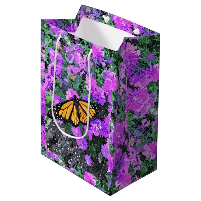 Med Gift Bag Monarch på Asters (Framsidan Vinklad)