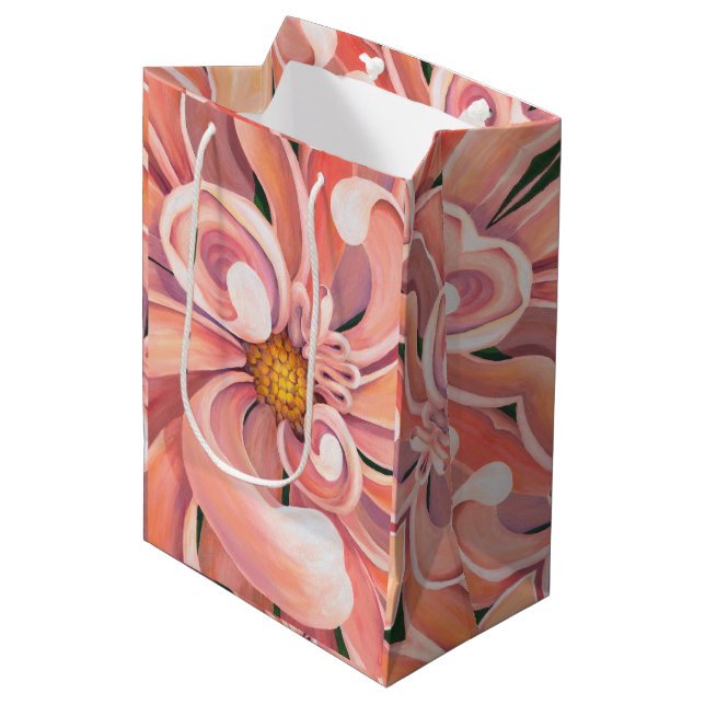 Med Gift Bag Peachy Dahlia (Framsidan Vinklad)