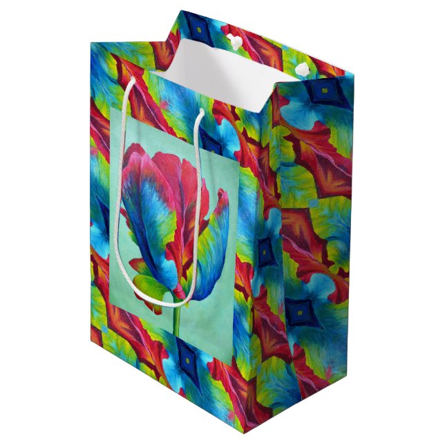 Med Gift Bag Rainbow Tulip #2 (Framsidan Vinklad)