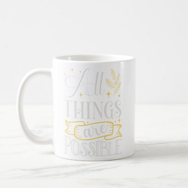 Med GOD All Sak är möjligt Kaffemugg (Vänster)