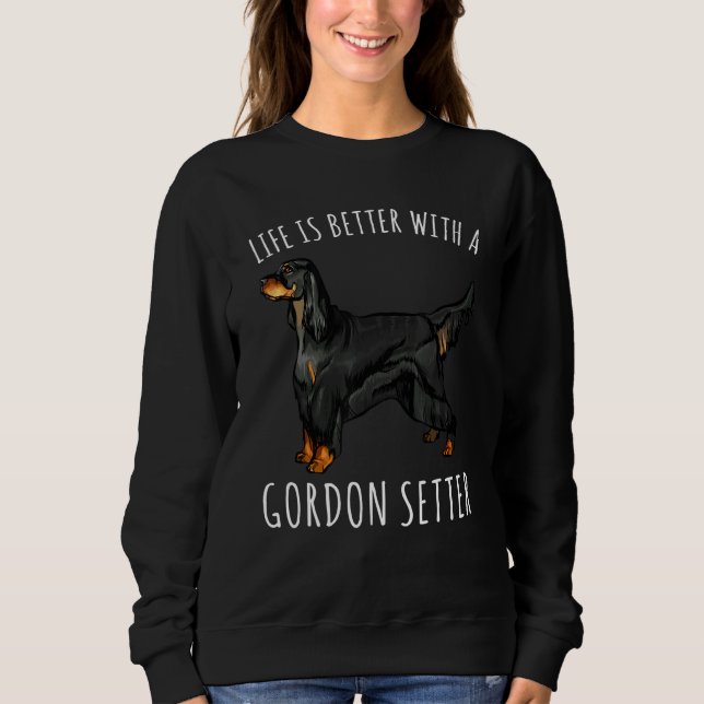Med Gordon Setter-Hund blir livet bättre T Shirt (Framsida)