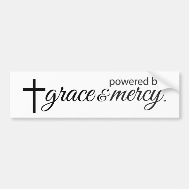 Med Grace & Mercy Bumper-etikett Bildekal (Framsidan)