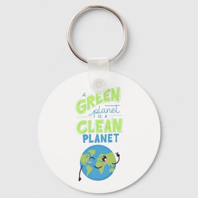 Med Grönt: Torka med natur" Nyckelring (Framsida)