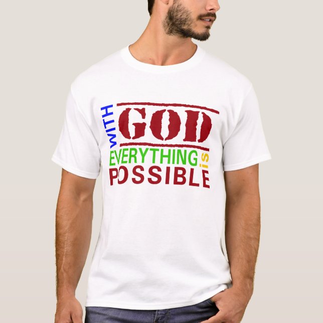 Med Gud alla är möjlig Christian T-Shirt (Framsida)