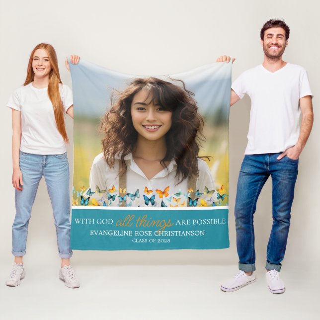 Med Gud alla Sak är Butterfly Grad möjlig Fleecefilt (På plats)